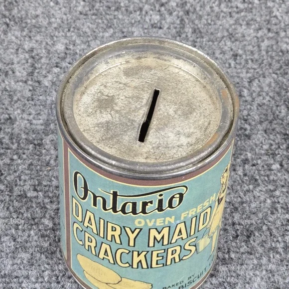 Vintage Coin Bank Lot 6 Mobil 1 Campbell Soup Piano Truck Cracker Tin - Picture 6 of 12